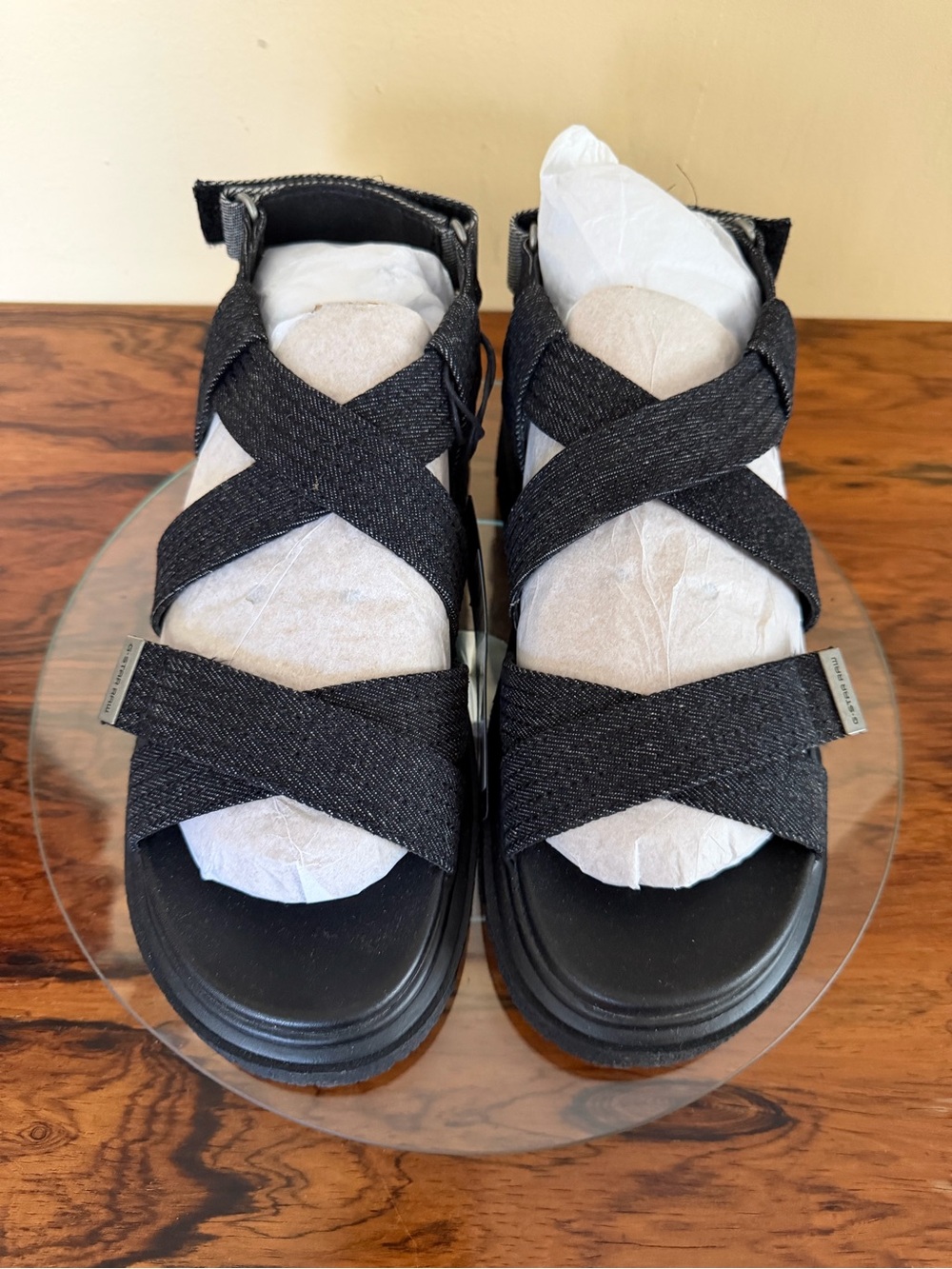 G-Star RAW Xinva Denim Chunky Strappy Platform Lug Sole Sandals